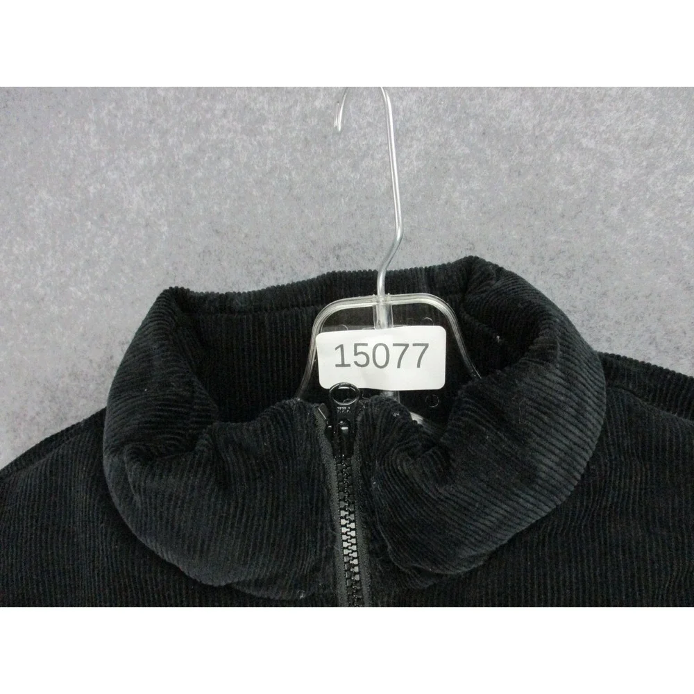 Undefeated Vest Mens Extra Small Black Corduroy Puffer Embroidered Insulated
